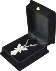 Silver Angel Pendant Urn w/20" chain & black velvet display box