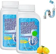 Powerful Drain Clog Remover - Fast-Acting Pipe Cleaner Powder for Kitchen Sinks & Toilets, Unblocks Clogs in Drains & Bathtubs (2Pcs)