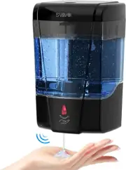 Touchless Soap Dispenser Wall Mount, Automatic, 600ml, No Drip, Versatile, Black