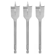 3Pcs Spade Drill Bit 1" Paddle Flat Bits Wood Hole Cutter Silver Tone