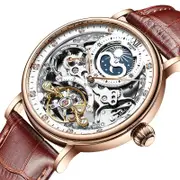Premium Automatic Men's Watch – Waterproof Leather Wristwatch with Moon Phase Feature
