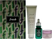 Resilient Hidrated Skin Trio by Fresh for Women - 3 Pc 5oz Soy Face Cleanser, 1oz Elixir Skin Resilience Activating Serum - Tea, 0.5oz Deep Hidration Face Cream - Rose