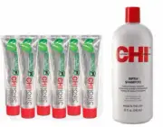 Chi Ionic Permanant Shine Hair Color 12 Pieces With Free Infra Shampoo 32oz