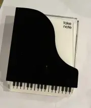 Vintage Grand Piano Memo Note Paper Holder Lucite Made In Taiwan NIB W/Paper