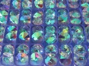 100PCS 14MM AB AAA 2 HOLE CLEAR OCTAGON CRYSTAL GLASS BEADS CHANDELIER PARTS DIY