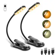 Book Light 2 Pack Rechargeable Reading Lights for Books in Bed-Eye Caring 3 C...