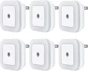 Uigos LED Night Light Lamp with Smart Sensor Dusk to Dawn Sensor Daylight White 0.5W Plug-in 6 Piece
