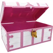 Teacher Created Resources Treasure Chest with Lock & Key Pink & White (TCR6055)