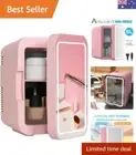 8L Mini Makeup Fridge with LED Makeup Mirror, Portable Cosmetics Refrigerator...