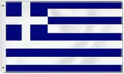 Large 3×5 FT Greece Flag, Big 75D Greek National Outdoor Banner,DecorGarden With Brass Gromment