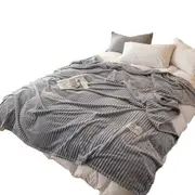 Solid Soft Flannel Plush Throw Sofa Bedding Blanket