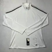 Adidas New Golf Women￼‘s Size L White Quarter Zip Sweater Pullover