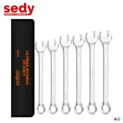 6Pcs Super Big SAE Combination Spanner Ring Open Ended Combo Spanners Bag CRV
