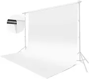 White Backdrop for Photoshoot, 10x10 ft Photo Backdrop Curtain Double-Side for Photography, Polyester Fabric White Background Screen for Photographic Studio Baby Picture Party Prop (Backdrop Only)