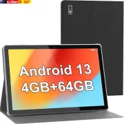 Android 13 Tablet,10.1 Inch Tablet with Case, 4GB RAM 64GB ROM Quad-Core Process