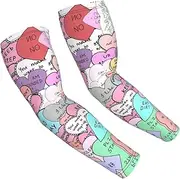 [FSCEV] Colorful Heart-Standard Sun Protection Arm Sleeves Outdoor Essentials Cooling Compression Golf Hiking Cycling