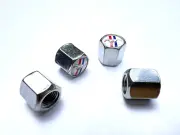Running Horse Pony Tire Valve Caps - Universal Fit - White Aluminum -Sets of 4
