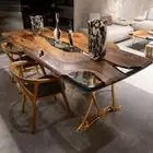 Custom Live Edge Walnut Table, Resin Dining Table, Epoxy resin River Table Slabs
