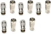 10PCS BNC Plug to F Jack Adapter, BNC Female to F-Type Male Plug Converter Adapters RF Coaxial Connectors
