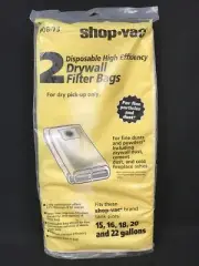 Shop Vac Type J 15-22 Gallon High Efficiency Filter Vacuum Bags, 2-Pack #90673