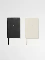 [Smythson] Smythson - Set Of Two Panama Mr & Mrs Textured-leather Notebooks - White - One size One size White