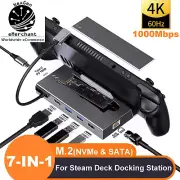 6-7 in 1 USB-C Docking Station for Steam Deck & Switch, 4K HDMI, M.2 SSD Hub