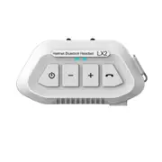 LX2 Bluetooth 5.0 Motorcycle Helmet Headset Wireless Noise Reduction Cycling Headset Waterproof (White)
