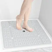 Shower Mat Bath Square 27"x 27"extra Large Anti Slip Machine Washable Drain