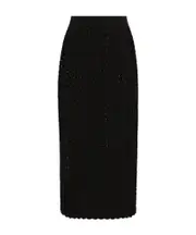 Dolce Gabbana Elastic Waist Crochet Midi Skirt IT40,IT42,IT38 black