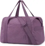 Travel Duffle Bag, BAGSMART Gym Bag for Women Weekender Bag Large Carry On Overnight Bag, Purple, Large, Travel Duffle Bag