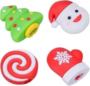 KICHOUSE 4pcs Protective Phone Case Cable Winder Protective Case Earphone Protection Sleeve Cover Data Line Protective Case Christmas Cable Winder Saver Protective Cover Protector