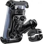 Lamicall Motorcycle Phone Mount Holder - [Dual Vibration Dampener] [Anti-Theft] Motorcycle Cell Phone Holder, Bike Handlebar Phone Mount, for iPhone 16/15/ 14 Pro Max, More 4.7-6.7" Phones, Black