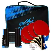 Ping Pong Paddle Set of 4 6 Ping Pong Balls ITTF Approval Professional 3-Star...
