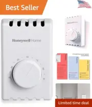 Manual Baseboard Thermostat - Non-Programmable, Simple Dial Control - White