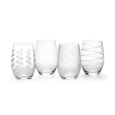 Mikasa Cheers Stemless Wine Glass, 17-Ounce, Set of 4, Clear