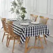 Checkered Tablecloth Stain Resistant Wrinkle Resistant Spillproof Washable He...