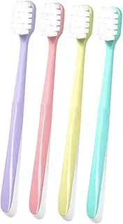 HAMPPLIES 4pcs Soft Bristle Widen Toothbrush for Adults Ergonomic Design Strong Cleaning Power Comfortable Durable Oral Care Tools