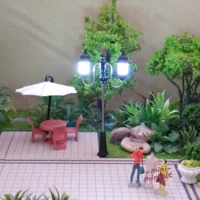 10PC HO/OO 1:100 Scale LED Street Lights Lamps Miniatures Lot Garden Lighting