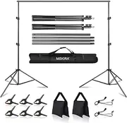 MSKIRA Photo Backdrop Stand 7.5x10ft Adjustable Background Stand Support System Kit with 6 Spring Clamp, 2 Sandbag & Backdrop Clips for Photoshoot, Portrait, Studio Photography, Parties, Wedding