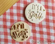 It's a Girl Stamp Embosser Cookie Cutter Pastry Fondant Dough Biscuit