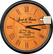 Personalized Wedding Anniversary Names Date Love Story Gift Sign Wall Clock