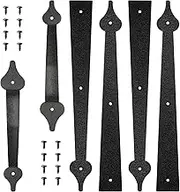 skysen Steel Garage Door Decorative Hinges Handles Accents Hardware kit Screw Mount,Black(tckls)