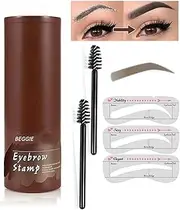 Natural Hairline Powder, Hair Shading Sponge Pen, Hairline Shadow Powder Stick, Quick Root Touch-Up, Waterproof Hair Root Concealer For Thinning Hair. Paired With 3 pairs of eyebrow stamp (Black)