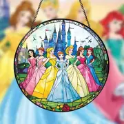 Disney Princess Stained Glass Suncatcher, Magic Kingdom Glass Suncatcher Decor