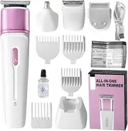Professional Cordless Hair Clipper and Trimmer Kit for Men, Rechargeable Beard Trimmer Hair Cutting Kit with 4 Limiting Combs, Shaving Kit for Nose, Body, Face and Mustache