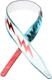 Levy's x Jodi Head '70s Icon Series Leather Guitar Strap - Glam Rock Lightning