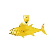 14K Gold Tuna Pendant