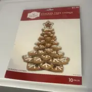 Holiday Time 10 pc Star Christmas Cookie Cutters set stacked tree