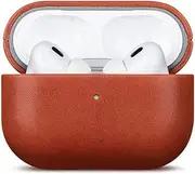 LOPIE AirPods Pro 1st Generation Leather Case Cover 2019 (Not for AirPods Pro 2nd Gen), Handmade AirPods Pro 1 Leather Case Protective Cover, Natural Grain Cowhide Leather Case Cover - Brown