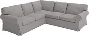 Heavy Cotton UPPLAND (Not EKTORP) Sofa Sectional 2+2 Corner Cover Replacement Compatible with IKEA UPPLAND Sofa Couch Slipcover (Uppland 4 Seat Light Gray)
